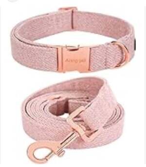 New without tag ARING PINK SOFT DOG COLAT AND LEASH